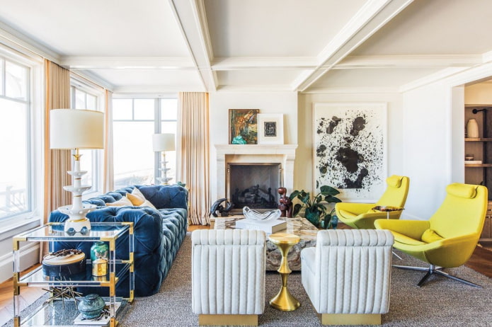 furniture in the interior in the eclectic style