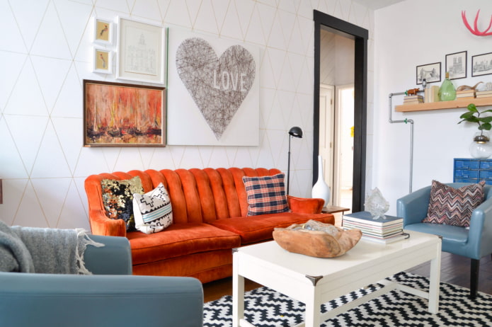 furniture in the interior in the eclectic style