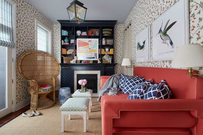 furniture in the interior in the eclectic style