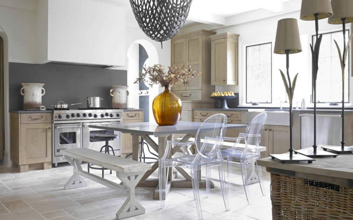 kitchen interior in eclectic style
