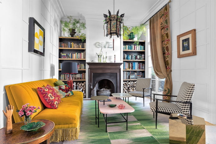 furniture in the interior in the eclectic style