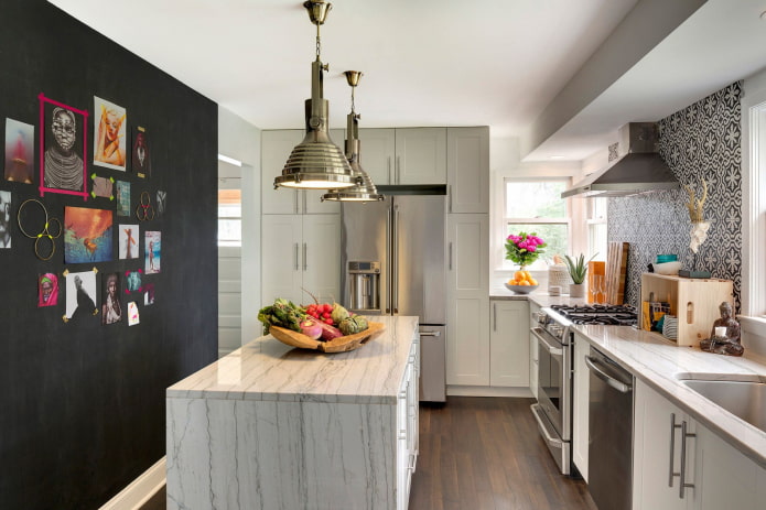 kitchen design in eclectic style