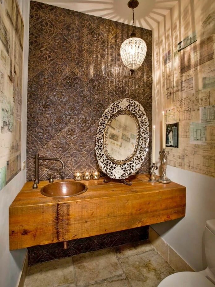 bathroom design in eclectic style
