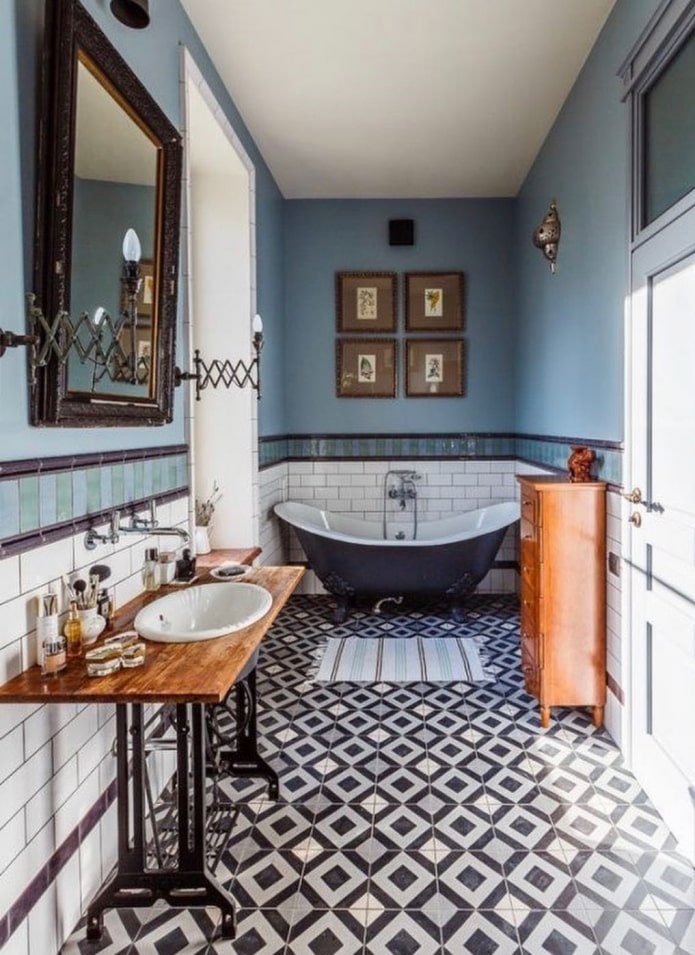 bathroom design in eclectic style