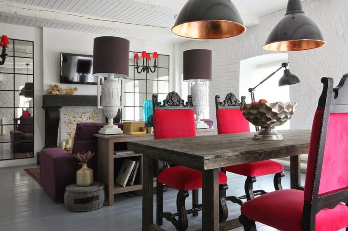 lighting in an eclectic interior