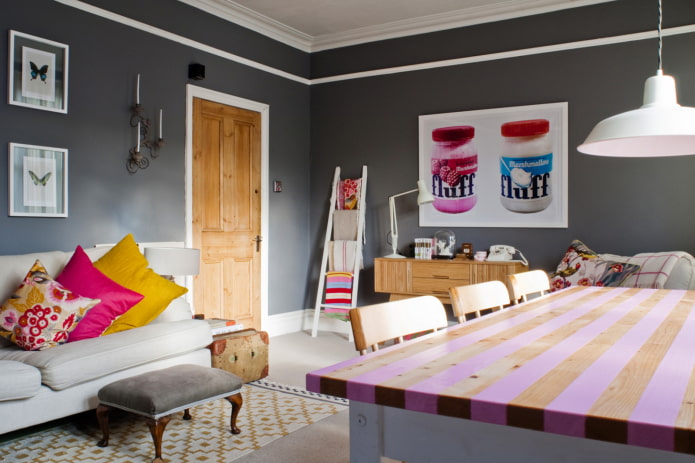 color scheme of the interior in the eclectic style