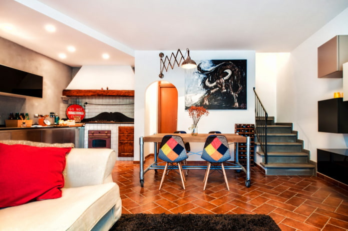 interior decoration in eclectic style