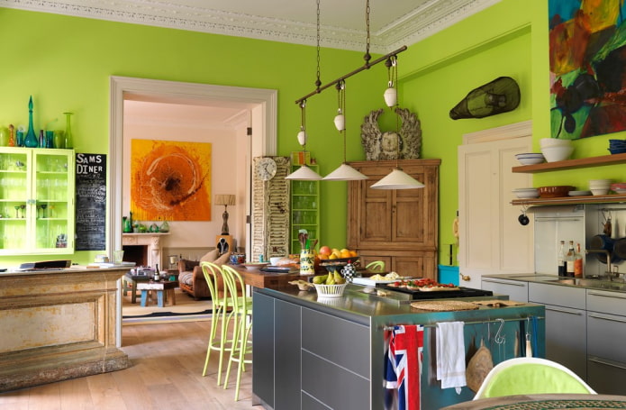 color scheme of the interior in the eclectic style