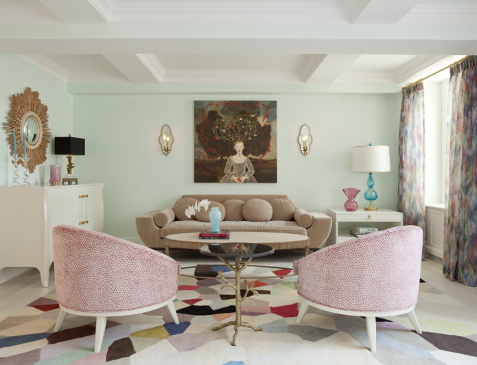 color scheme of the interior in the eclectic style