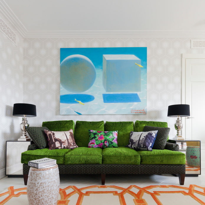 green sofa