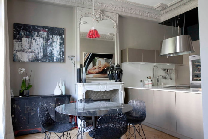 fusion in the kitchen-dining room