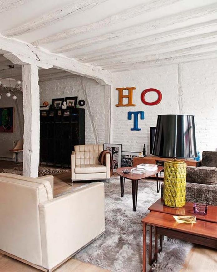 Grunge style in the living room