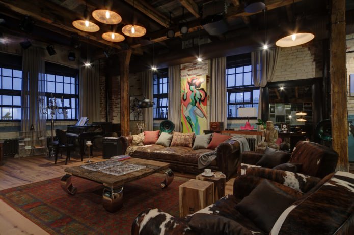 living room in loft style