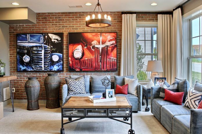 brick wall with posters