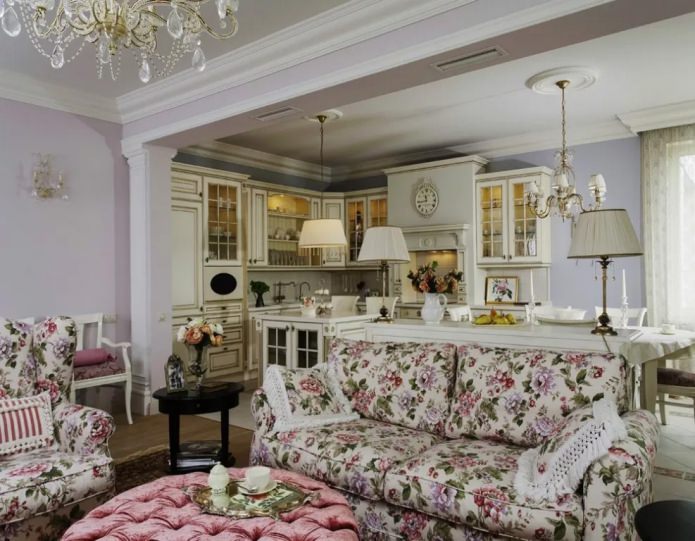 flowered sofa