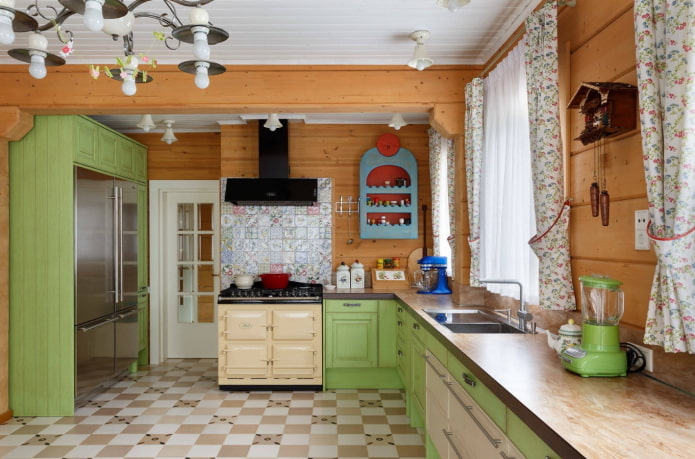 green accents in the kitchen