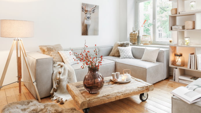 frameless sofa in the living room