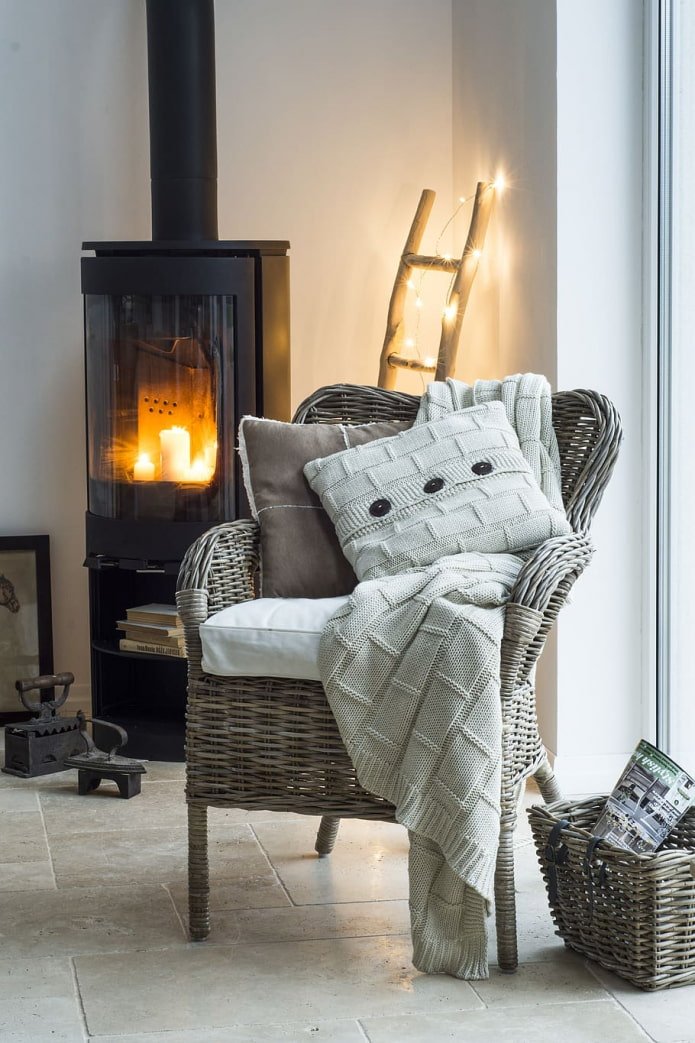 wicker furniture in the interior