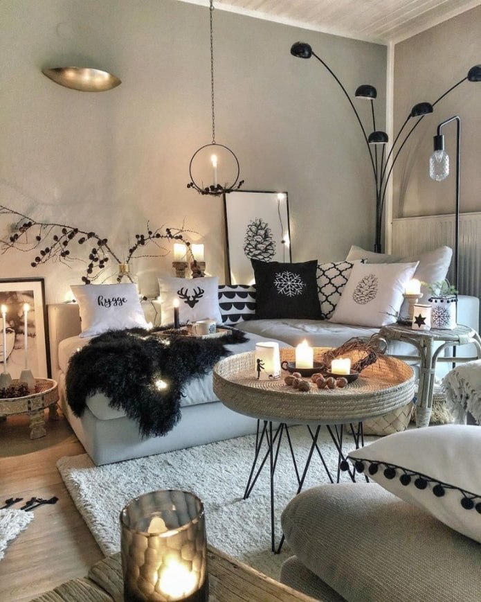 candles in the living room