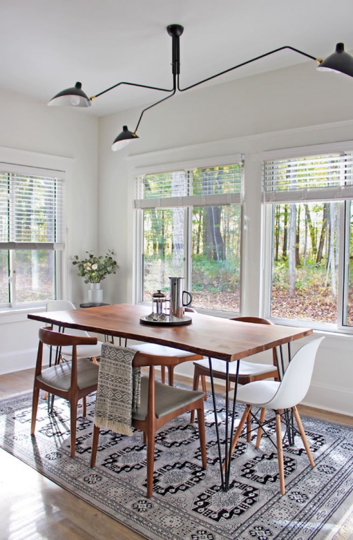 dining room in a house in the hygge style