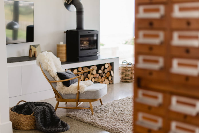 woodbox in the living room