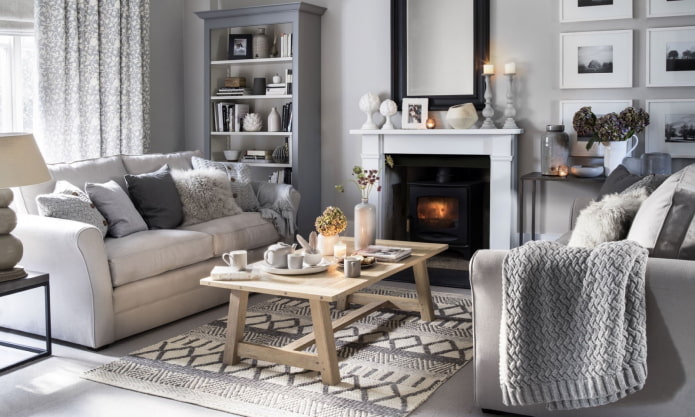 living room with two sofas
