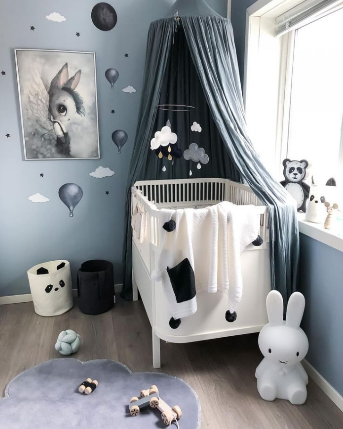 children's room in cold tones