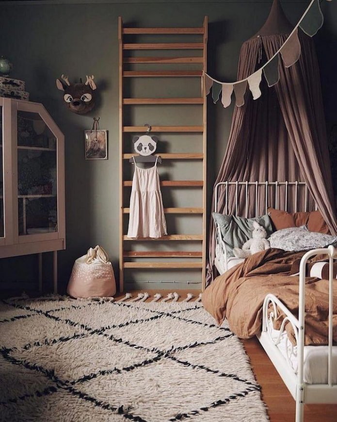 children's room in warm tones