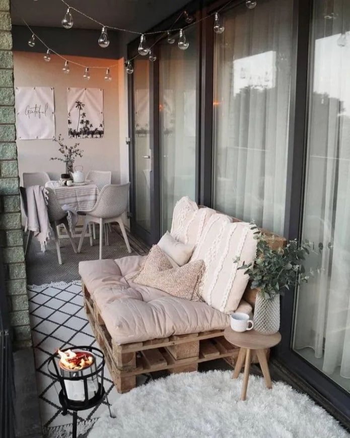 pallets on the balcony