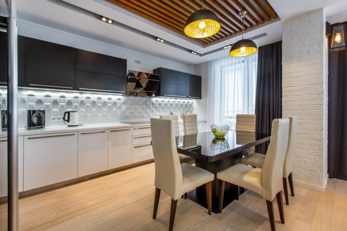 contemporary style kitchen with additional lighting above the work surface