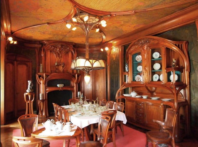 dining room with wooden furniture