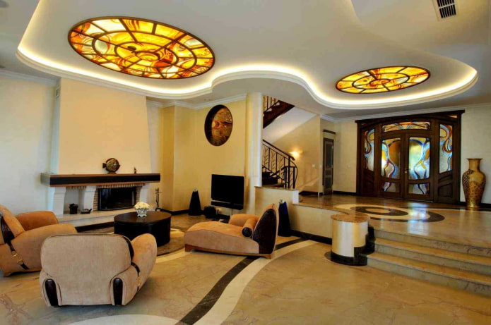 stained glass built-in lamps
