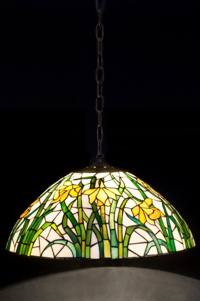 stained glass chandelier modern