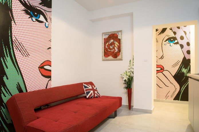 red sofa