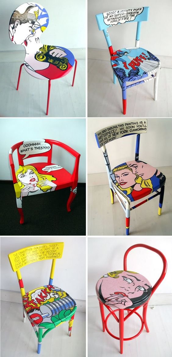 pop art style chairs