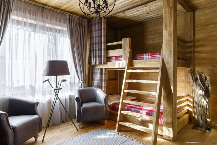furniture in the bedroom in rustic style