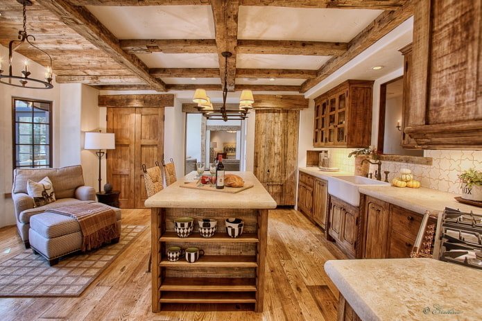 kitchen interior in rustic style