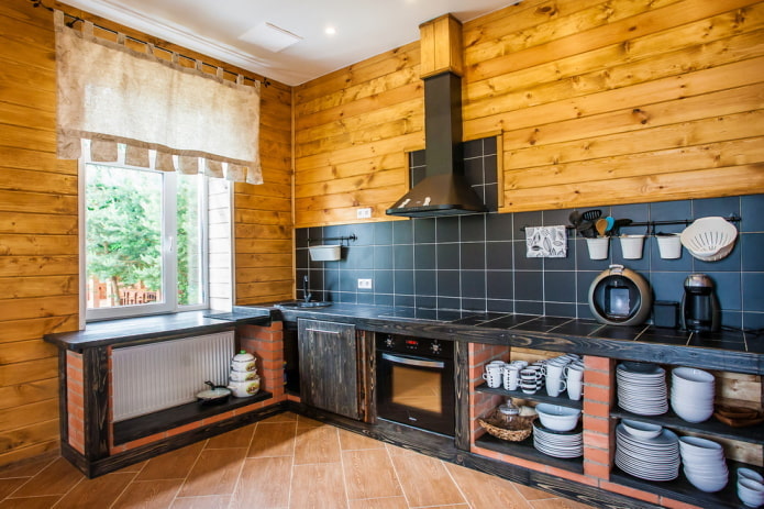 kitchen interior in rustic style