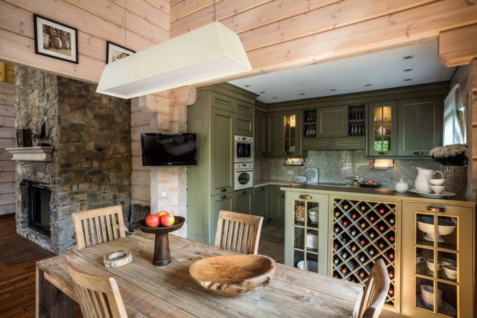 furniture in the kitchen in rustic style