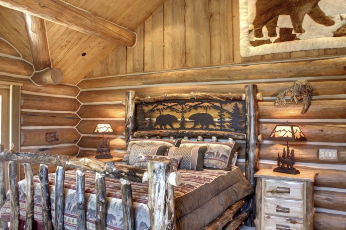 furniture in the bedroom in rustic style