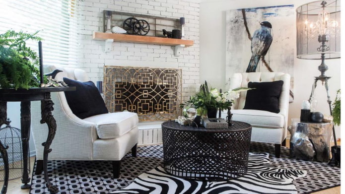 modern steampunk living room