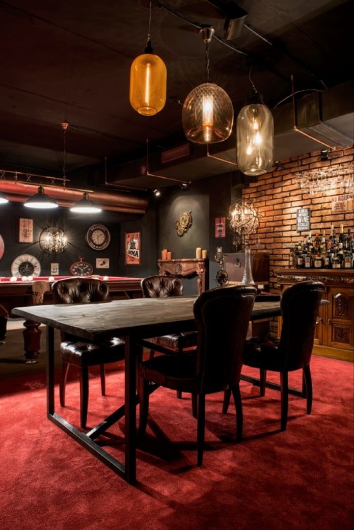 dark home interior