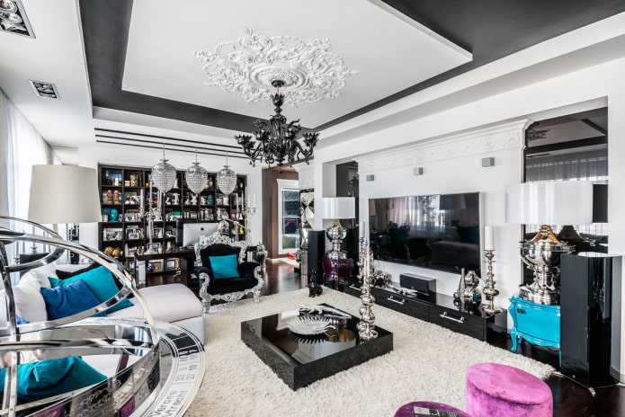 living room in fusion style