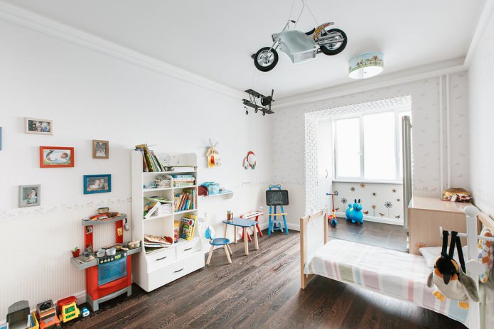 Children's room for a boy in a Scandinavian style