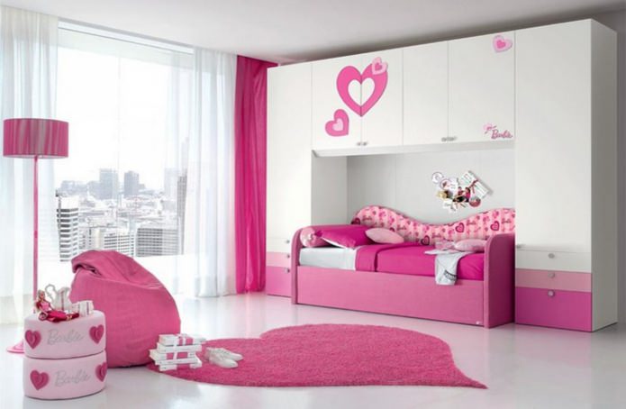 white and pink children's room