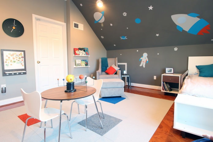 children's room in space style