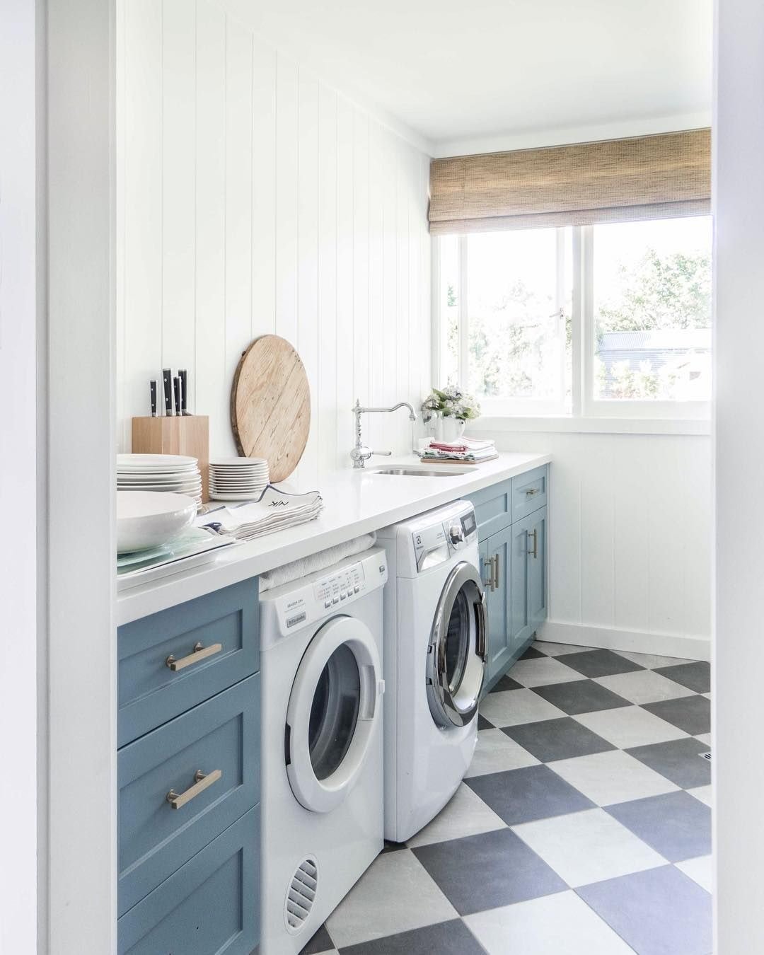 open washing machine in the kitchen
