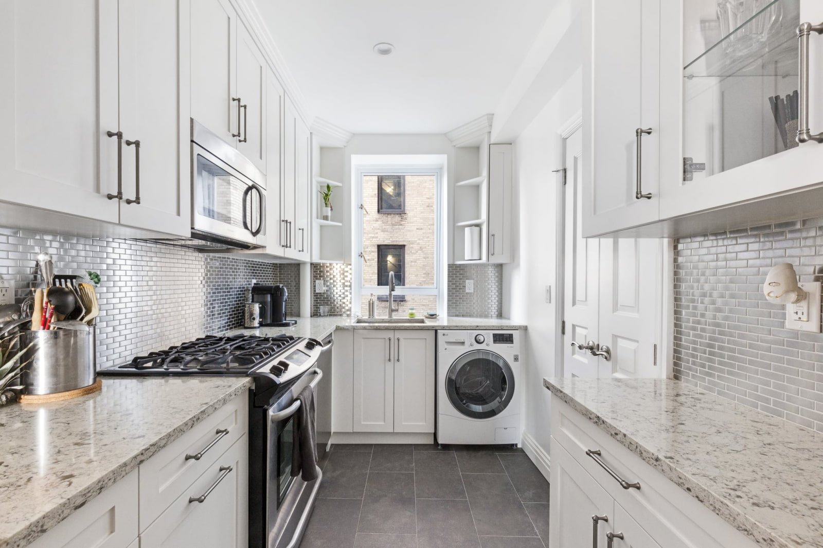 washing machine in a large kitchen