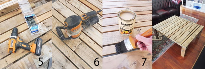 Low table steps 6-7