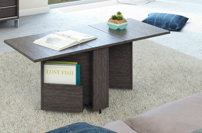 a coffee table in the interior